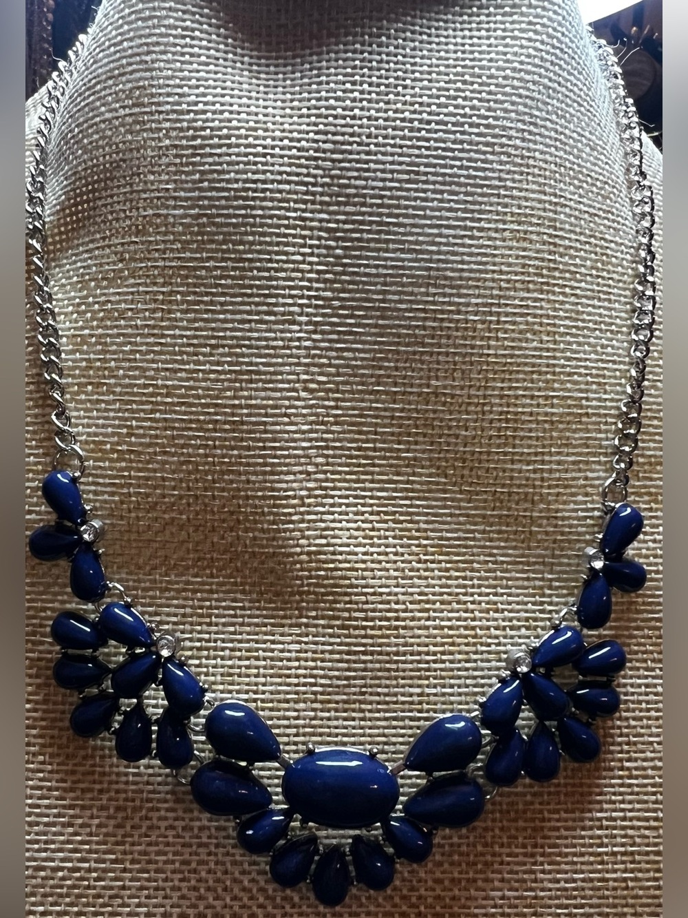 Blue Statement Bib Necklace - Unbranded